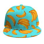 Blue Banana Pattern Print Snapback Cap
