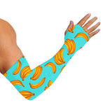 Blue Banana Pattern Print Sun Protection Arm Sleeves