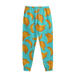 Blue Banana Pattern Print Sweatpants