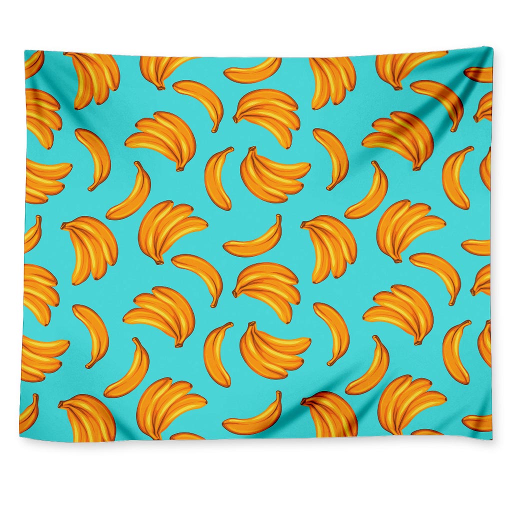 Blue Banana Pattern Print Tapestry