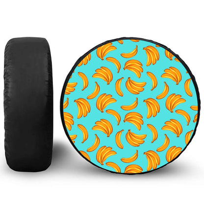 Blue Banana Pattern Print Tire Cover