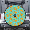 Blue Banana Pattern Print Tire Cover With Camera Hole