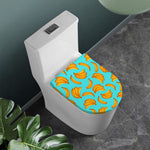 Blue Banana Pattern Print Toilet Lid Cover
