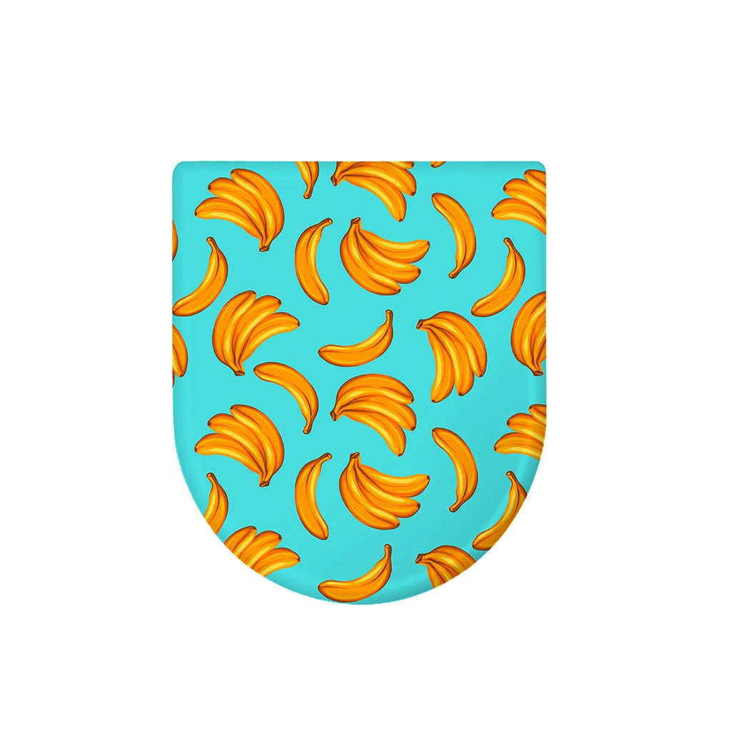 Blue Banana Pattern Print Toilet Lid Cover