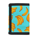 Blue Banana Pattern Print Trifold Wallet