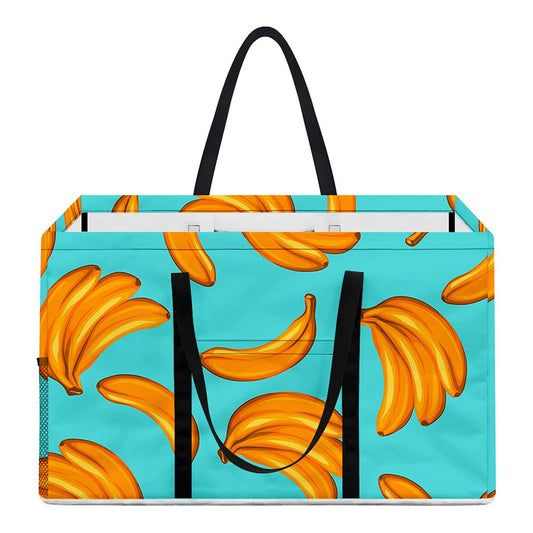 Blue Banana Pattern Print Utility Tote Bag