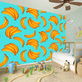 Blue Banana Pattern Print Wall Sticker