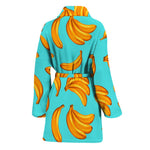 Blue Banana Pattern Print Women's Bathrobe