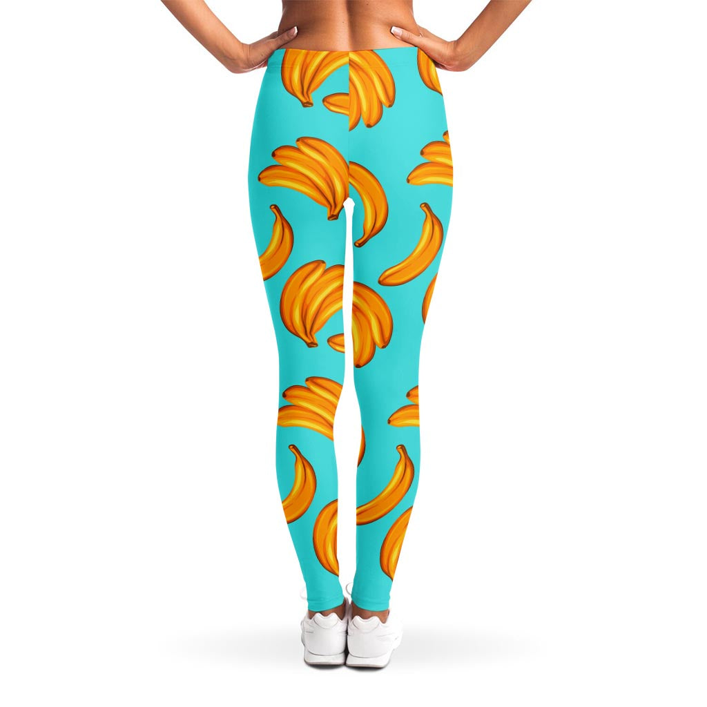 Blue Banana Pattern Print Women's Leggings