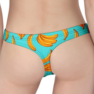 Blue Banana Pattern Print Women's Thong