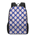 Blue Baseball Pattern Print 17 Inch Backpack