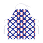 Blue Baseball Pattern Print Adjustable Apron