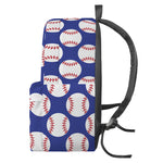 Blue Baseball Pattern Print Backpack