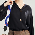 Blue Baseball Pattern Print Bag Strap