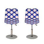 Blue Baseball Pattern Print Bar Stool Covers