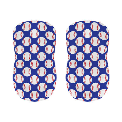 Blue Baseball Pattern Print Bar Stool Covers