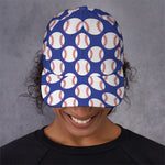 Blue Baseball Pattern Print Baseball Cap