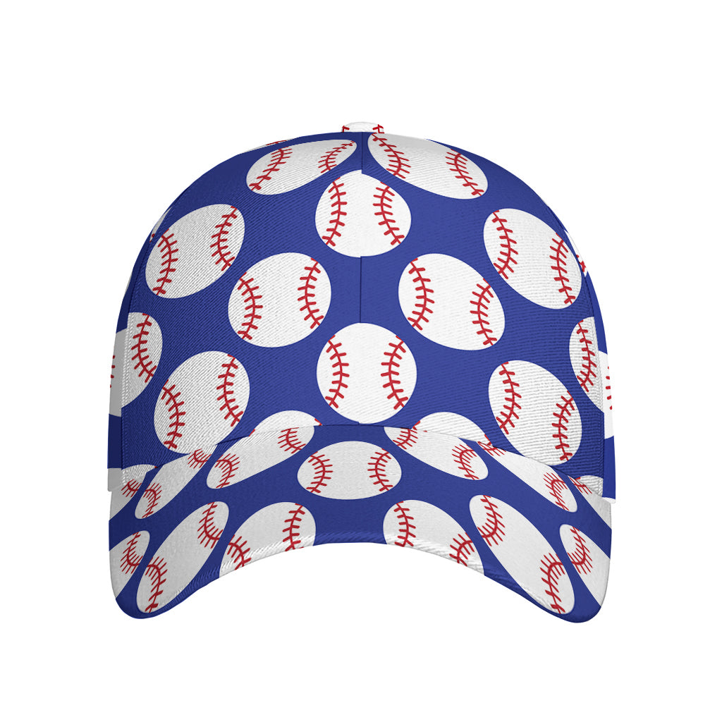 Blue Baseball Pattern Print Baseball Cap