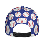 Blue Baseball Pattern Print Baseball Cap