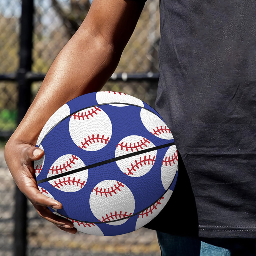 Blue Baseball Pattern Print Basketball