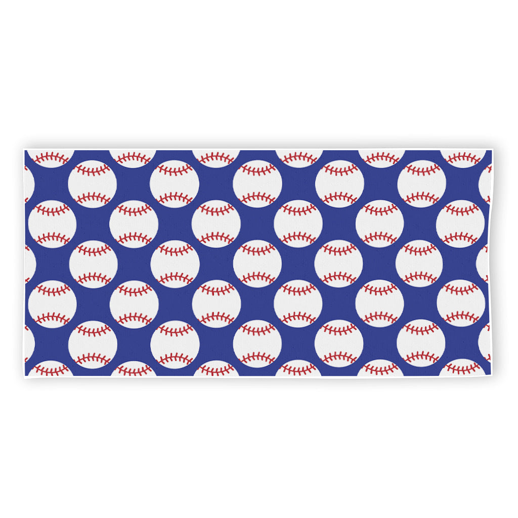 Blue Baseball Pattern Print Beach Towel