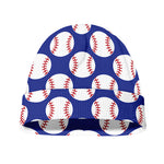 Blue Baseball Pattern Print Beanie
