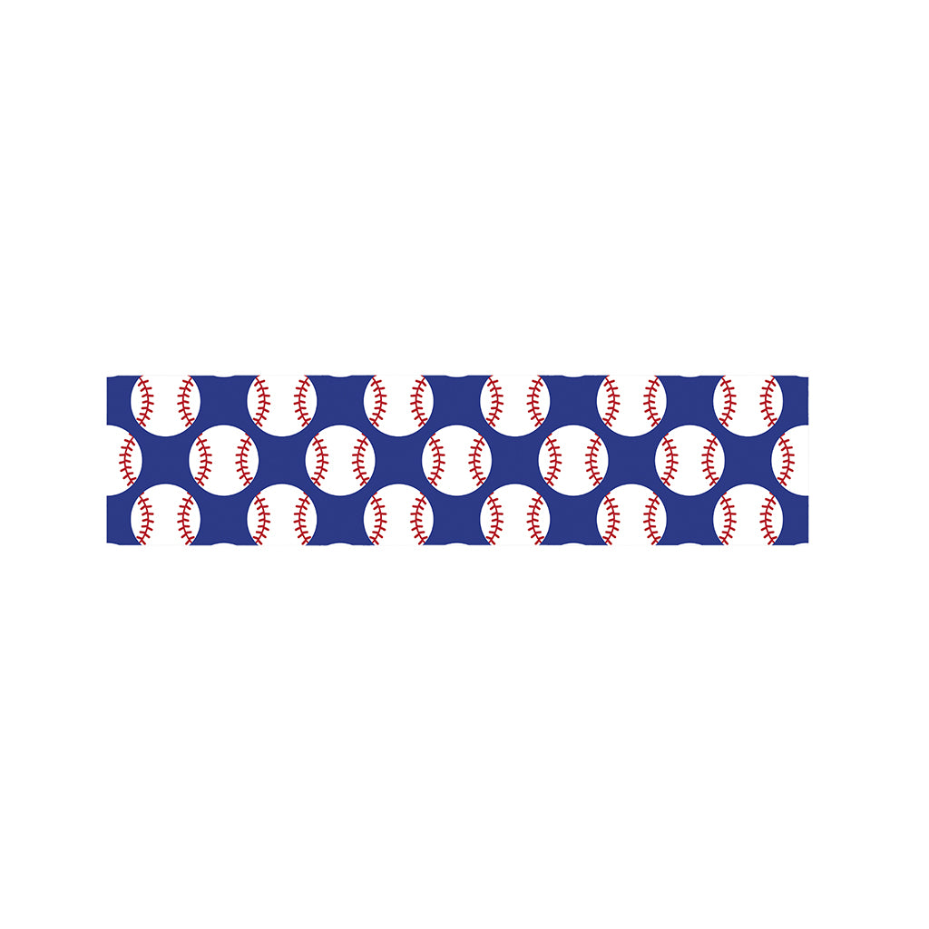 Blue Baseball Pattern Print Bed Runner