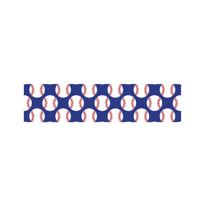 Blue Baseball Pattern Print Bed Runner