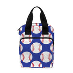 Blue Baseball Pattern Print Bible Tote Bag