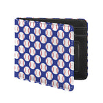 Blue Baseball Pattern Print Bifold Wallet