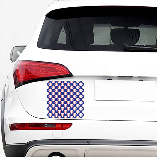 Blue Baseball Pattern Print Car Sticker