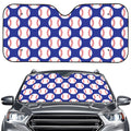 Blue Baseball Pattern Print Car Windshield Sun Shade