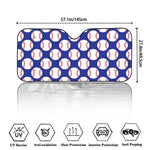 Blue Baseball Pattern Print Car Windshield Sun Shade