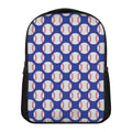 Blue Baseball Pattern Print Casual Backpack