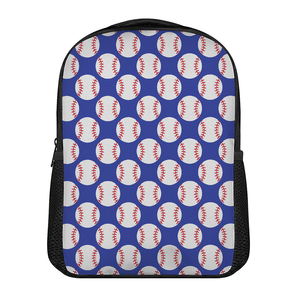 Blue Baseball Pattern Print Casual Backpack