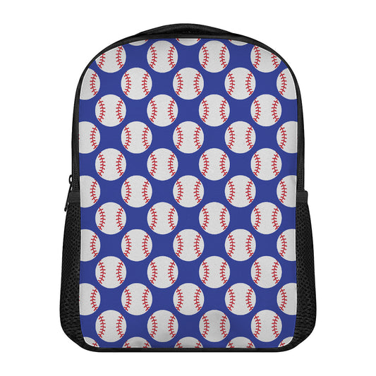 Blue Baseball Pattern Print Casual Backpack