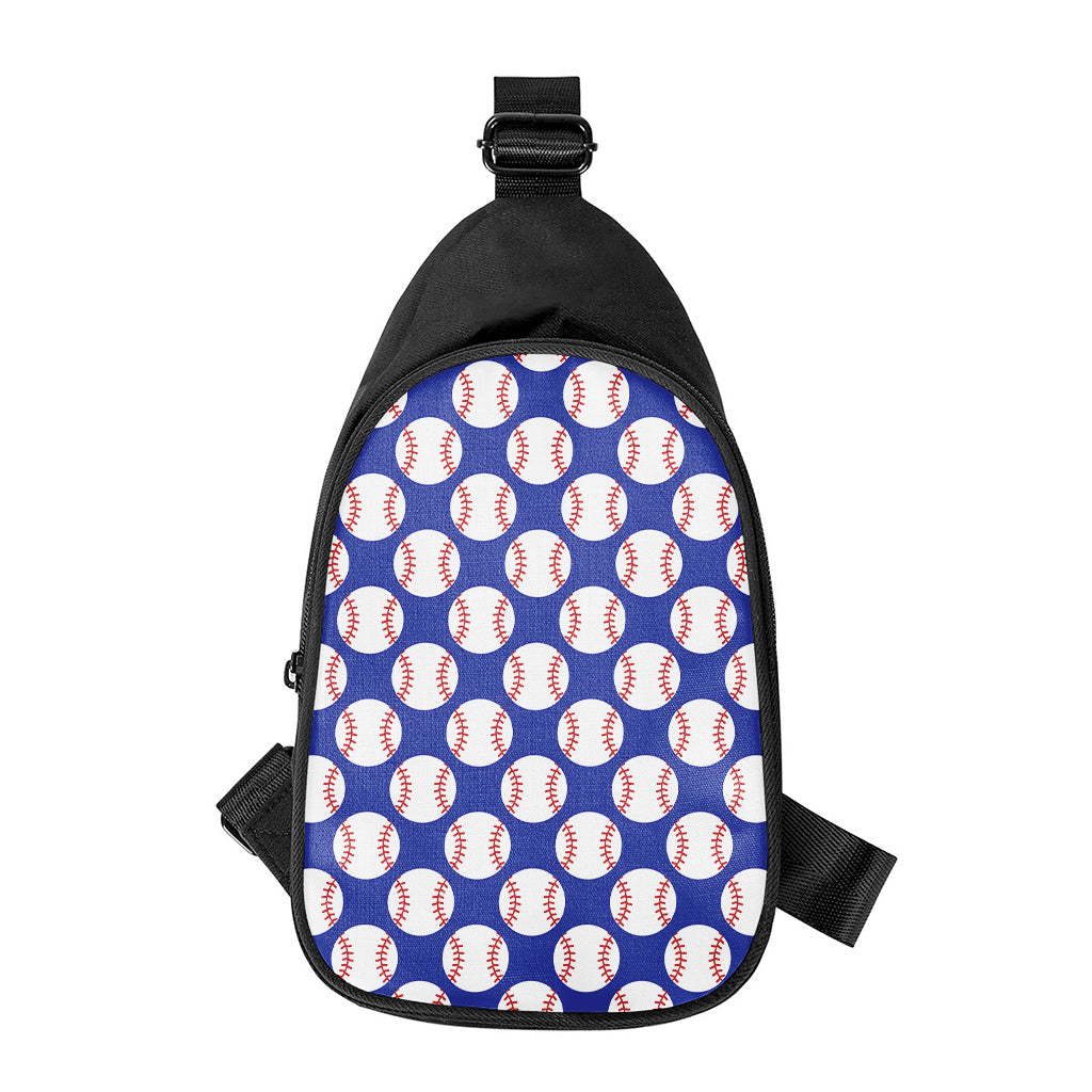 Blue Baseball Pattern Print Chest Bag