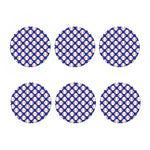 Blue Baseball Pattern Print Coaster Set