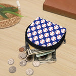 Blue Baseball Pattern Print Coin Purse