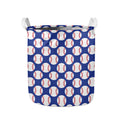 Blue Baseball Pattern Print Collapsible Laundry Basket