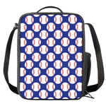 Blue Baseball Pattern Print Crossbody Lunch Bag