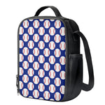 Blue Baseball Pattern Print Crossbody Lunch Bag