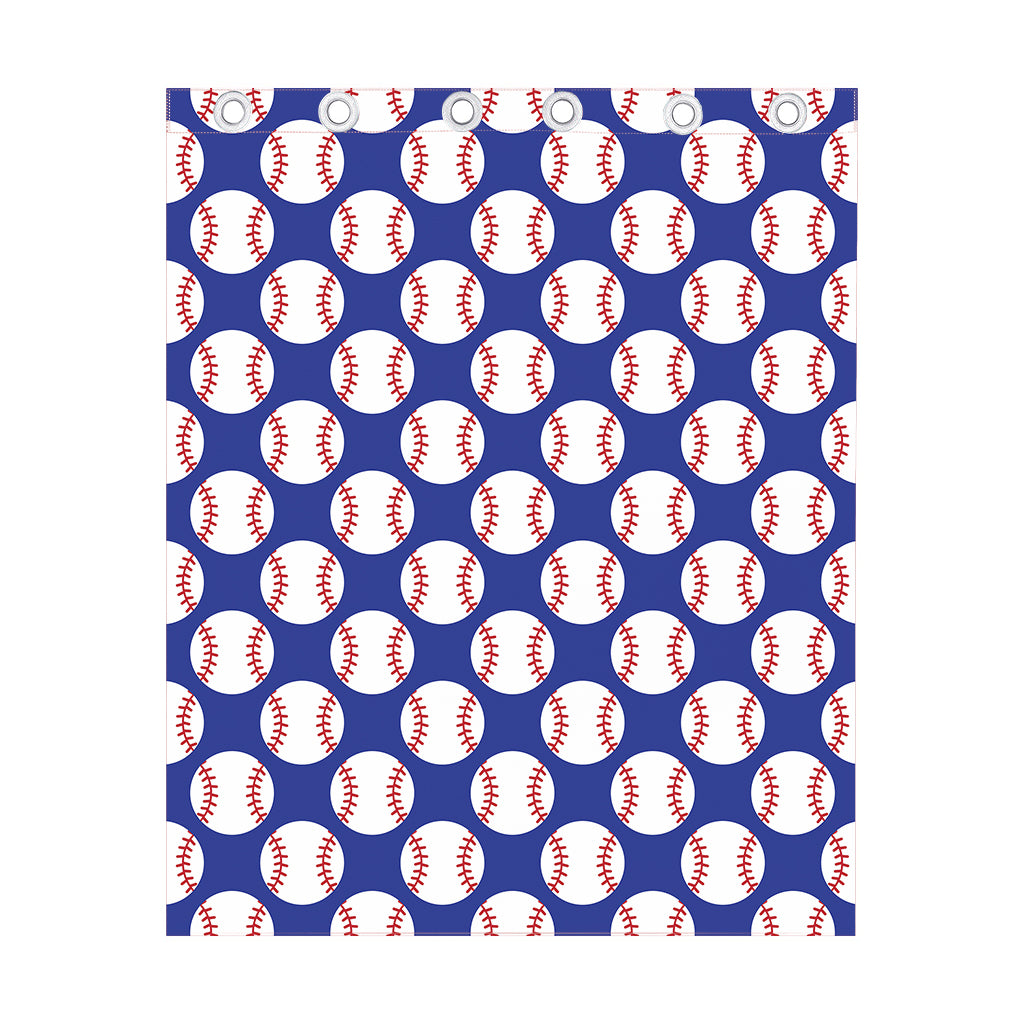 Blue Baseball Pattern Print Curtain