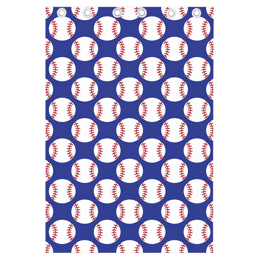 Blue Baseball Pattern Print Curtain