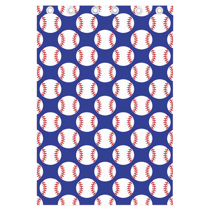 Blue Baseball Pattern Print Curtain