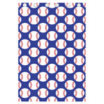 Blue Baseball Pattern Print Curtain