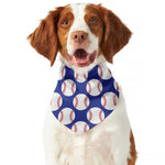 Blue Baseball Pattern Print Dog Bandana