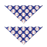 Blue Baseball Pattern Print Dog Bandana