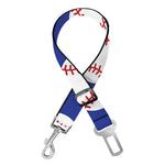 Blue Baseball Pattern Print Dog Seat Belt