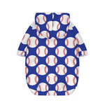 Blue Baseball Pattern Print Dog Zip Up Hoodie